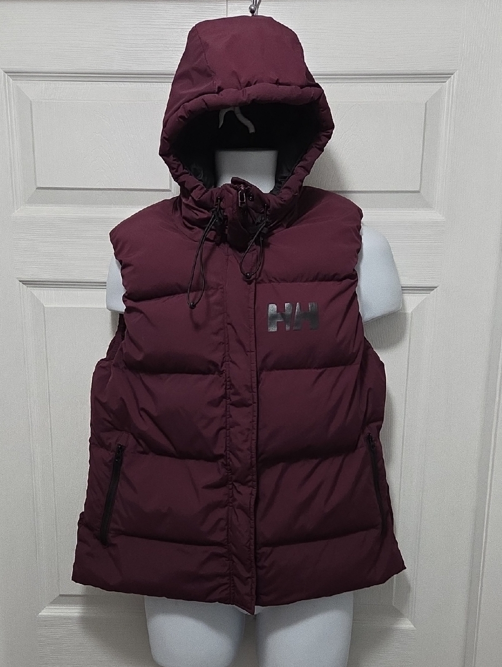 Helly Hansen Mens XL Burgundy Puffy Hooded Vest
